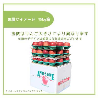 サンふじ葉っぱとらじろうりんご15kg | タムラファームショップ